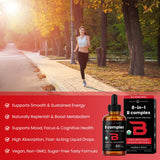 NutraChamps Complexe B B1–B9: gouttes fruits favorisant l'absorption et le métabolisme.