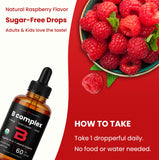 NutraChamps Complexe B biologique végane sans sucre: gouttes faciles à prendre.