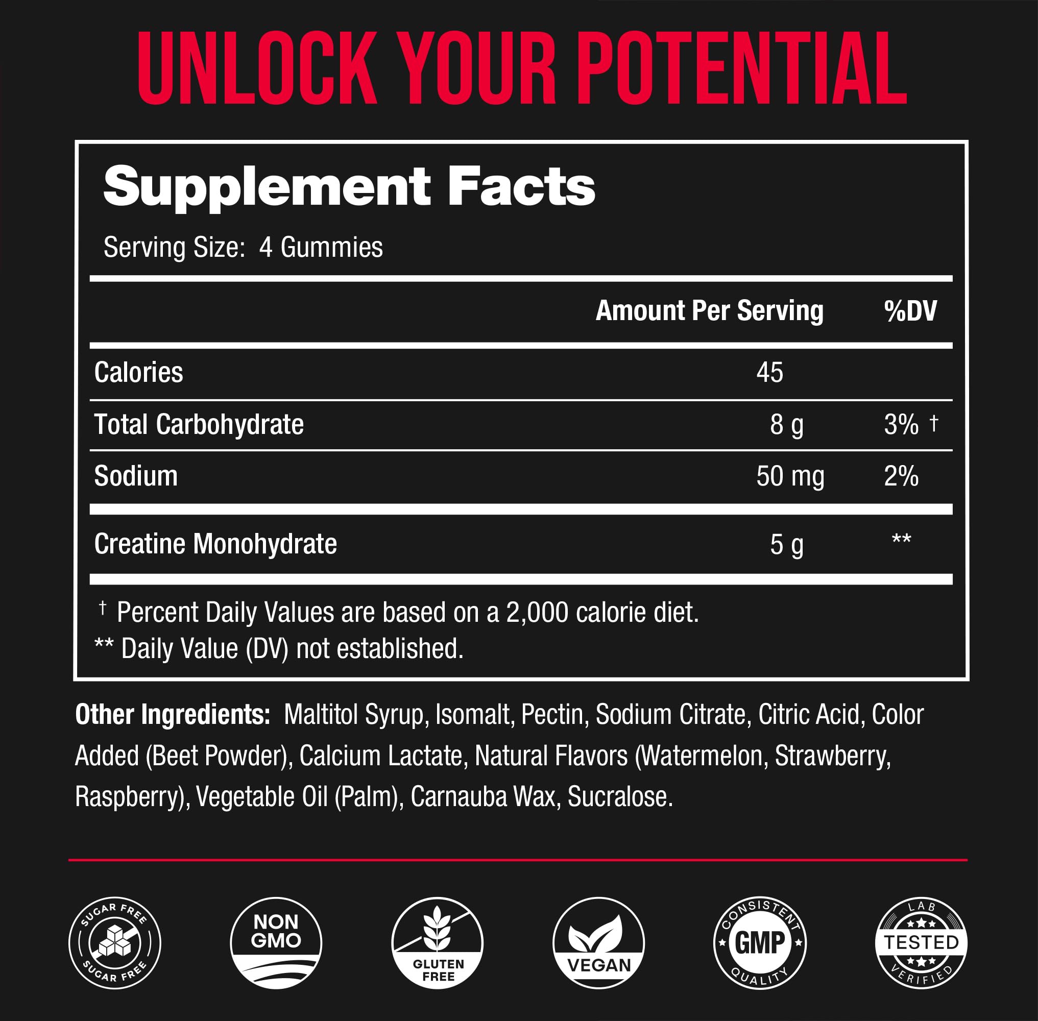 NutraChamps Créatine Gummies – Portion facile à mesurer pour séances intensives