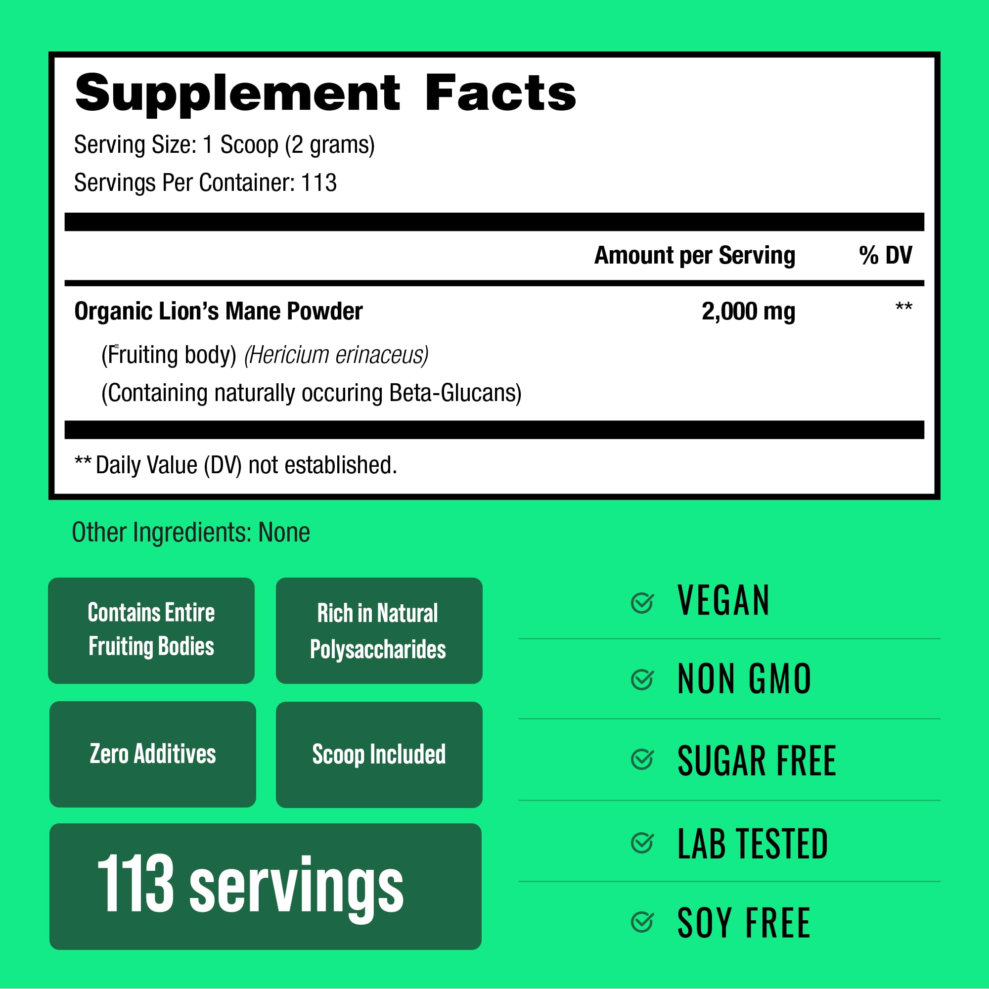 NutraChamps Crinière de Lion Poudre — ajout facile dans smoothies et boissons