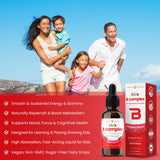 NutraChamps emballage – étiquette B Complex enfants, sécurité et qualité.