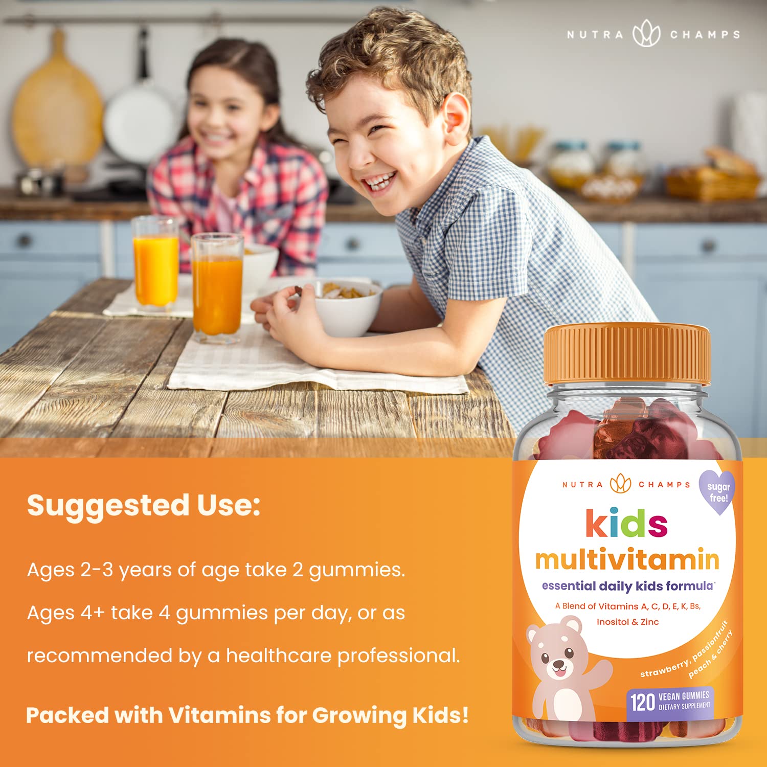 NutraChamps formulation végétale D3 zinc os – soutien potentiel pour vitalité et immunité