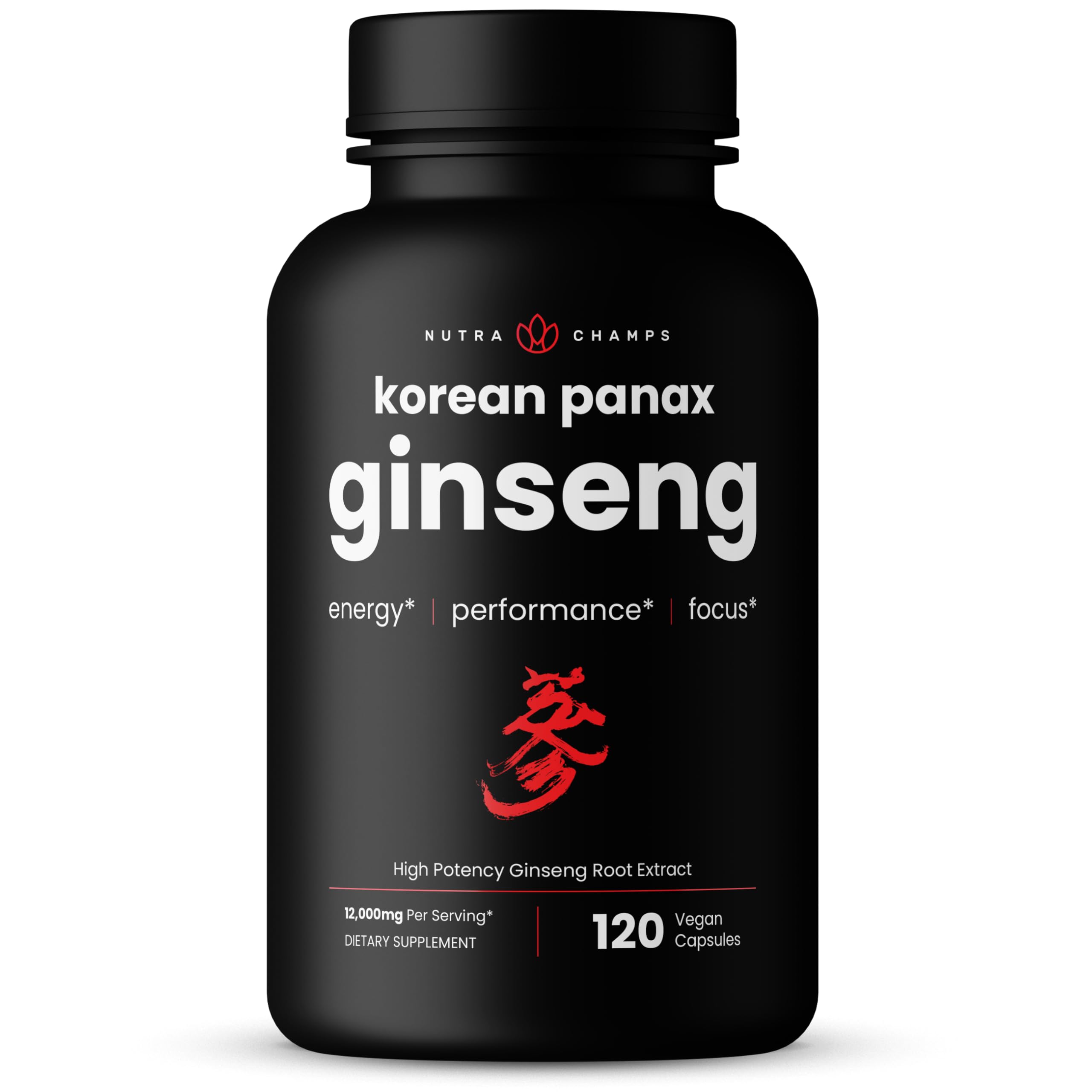 NutraChamps Ginseng Coreen Rouge — bouteille: énergie naturelle et concentration soutenue.