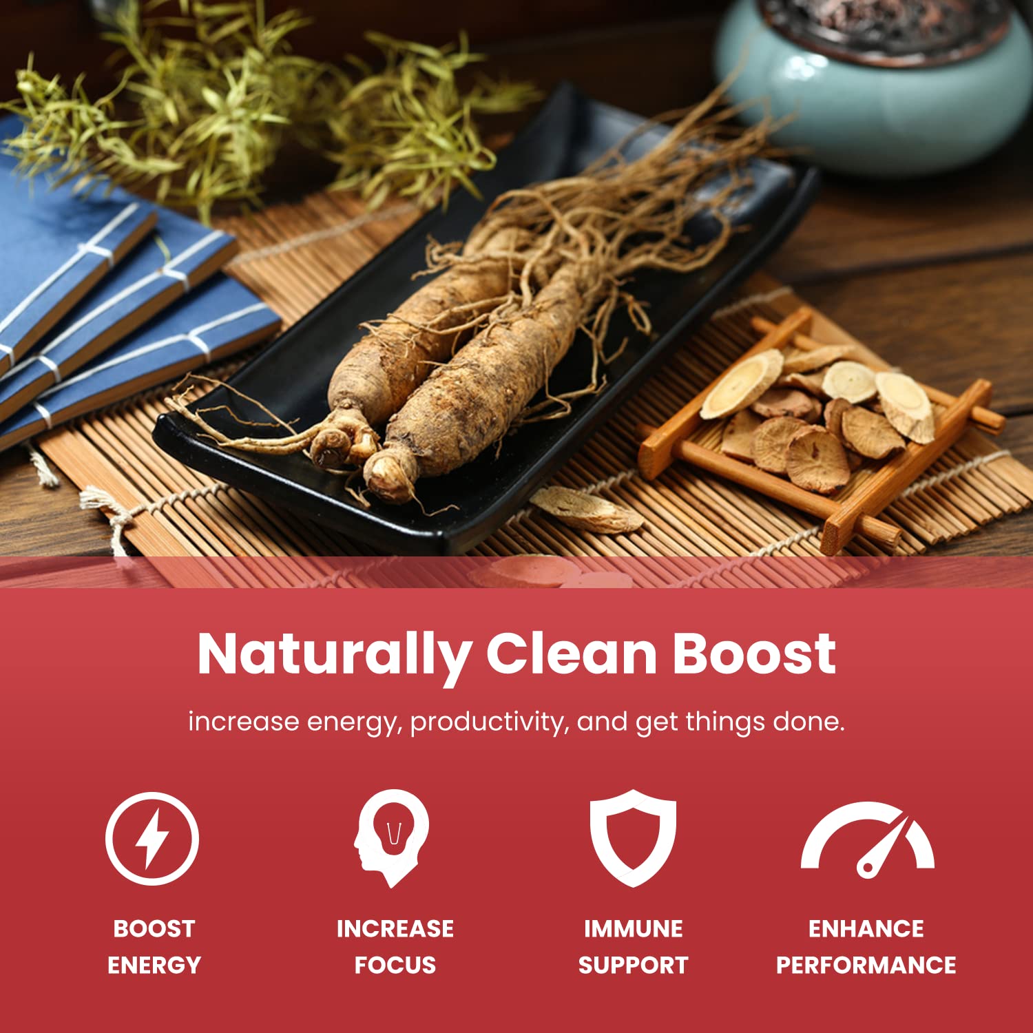 NutraChamps Ginseng Coreen Rouge — dosage: ginsénosides élevés et efficacité potentielle.