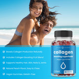 NutraChamps Gommes Collagène – goût pêche agréable et texture facile à mâcher.