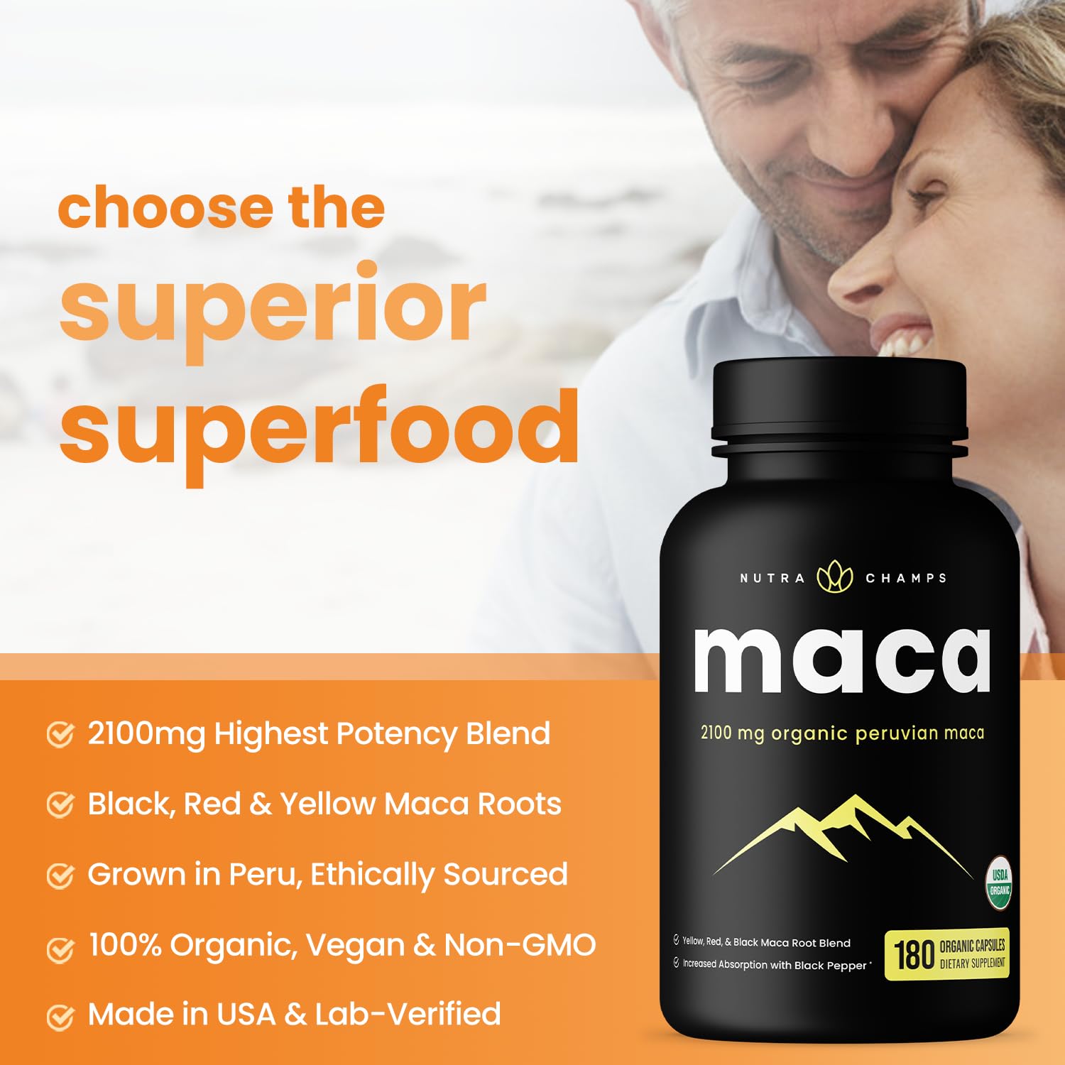 NutraChamps Maca Bio: poudre gélatinisée pour meilleure digestion et absorption