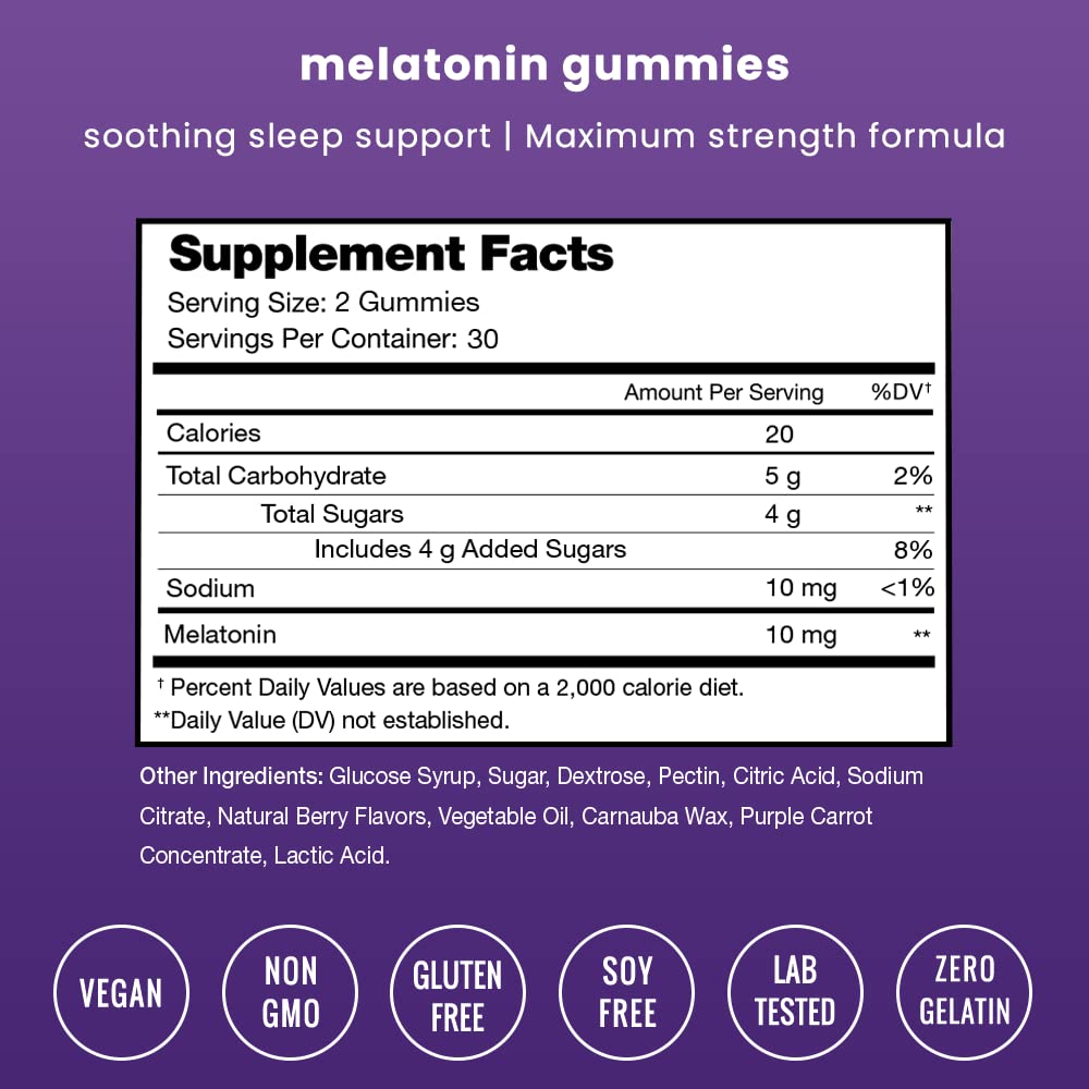 NutraChamps Mélatonine Gommes Framboise aide à s'endormir plus rapidement tout en douceur.