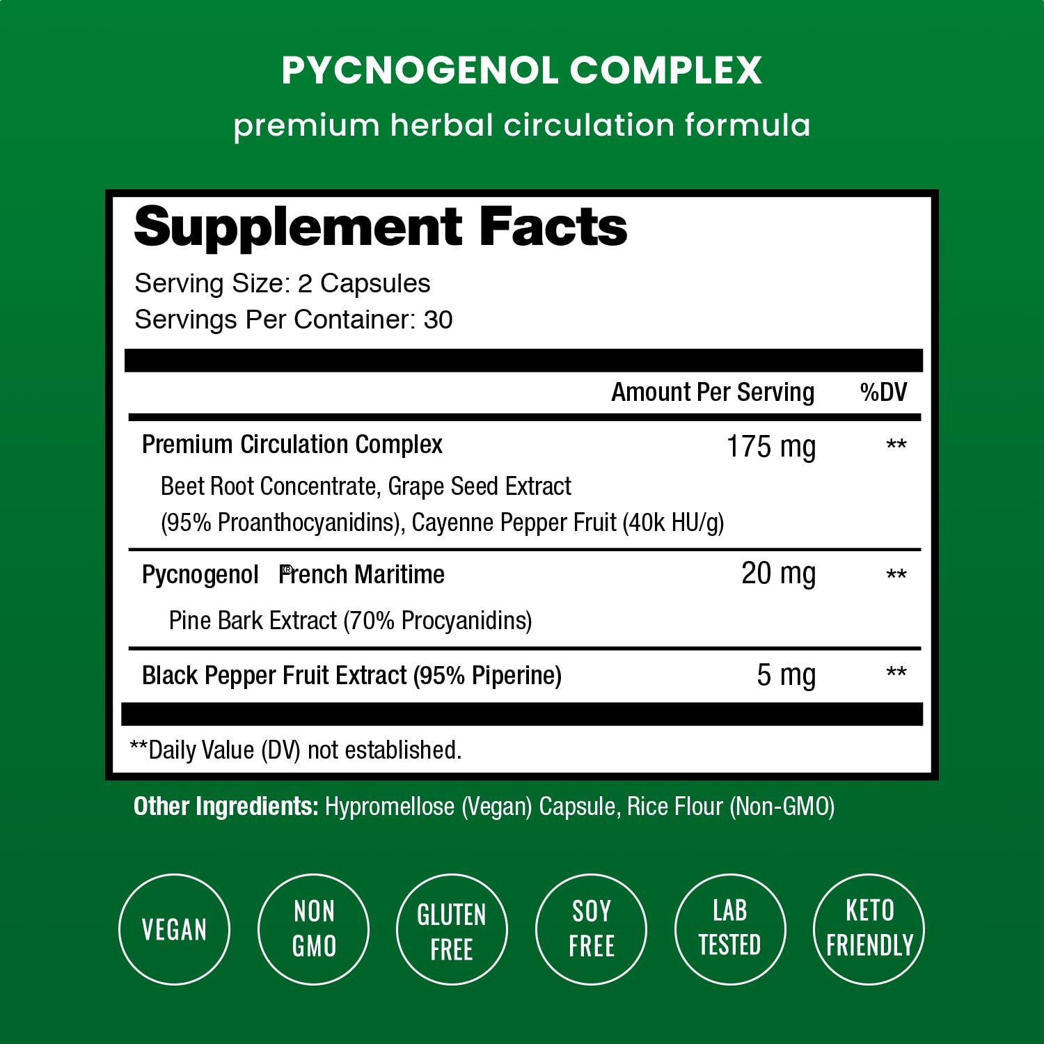 NutraChamps Pycnogenol: capsules visibles, pratique quotidienne pour la circulation.