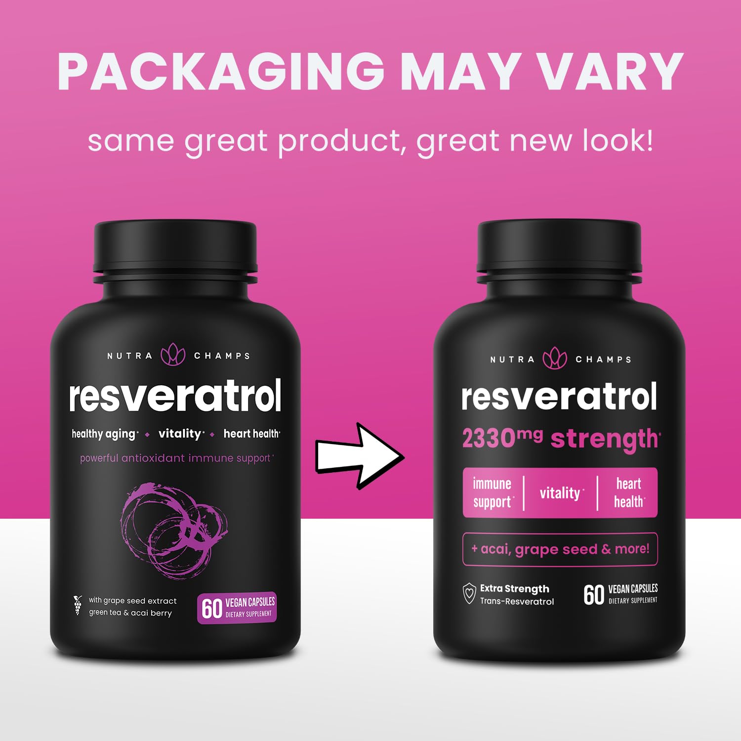 NutraChamps Resveratrol bouteille-sur-planche évoque un cadeau bien-être pertinent.