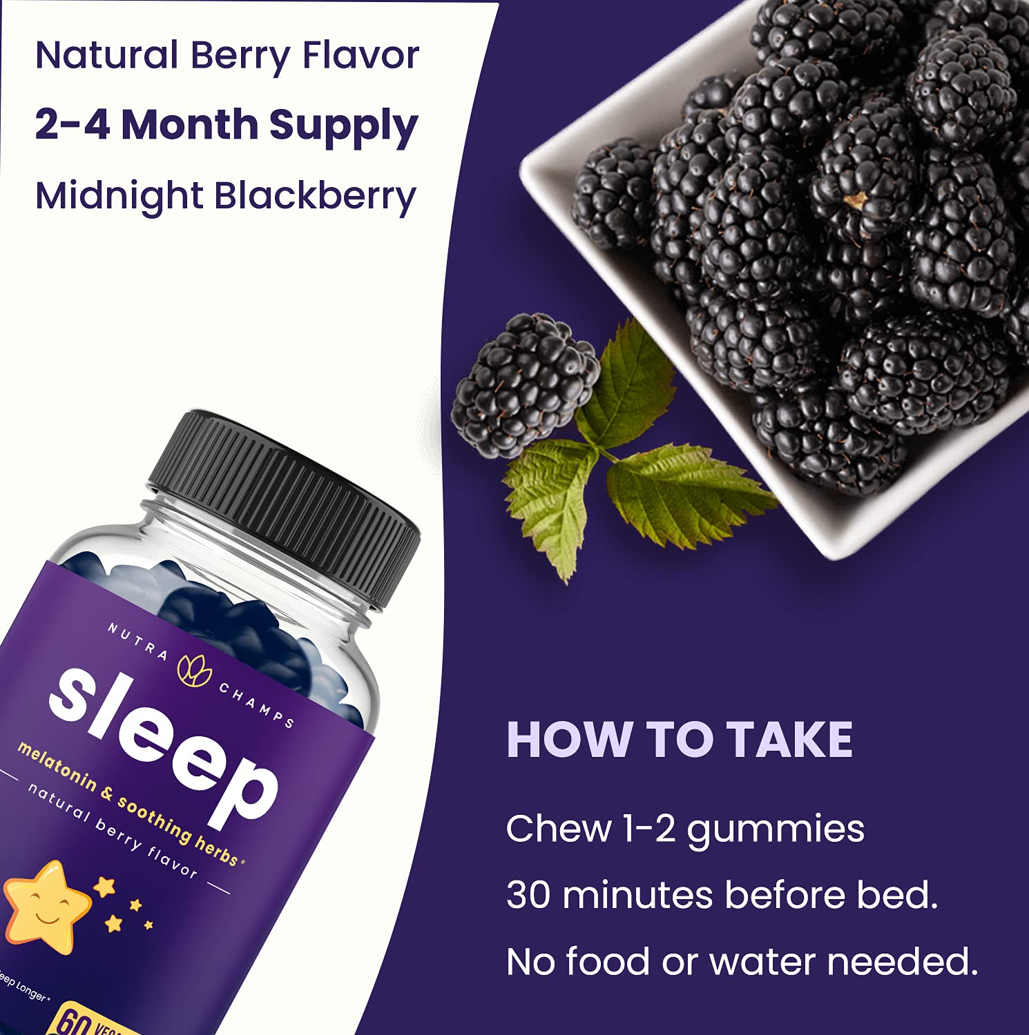 Gommes NutraChamps Sommeil au goût framboise, plébiscité par toute la famille.