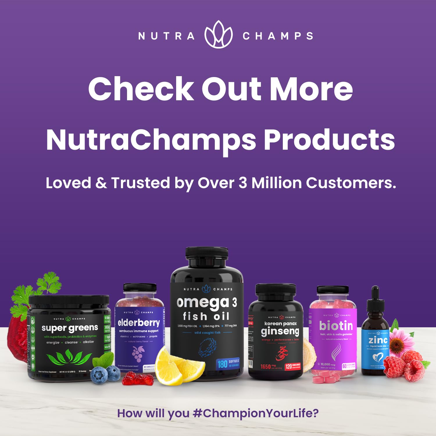 Gommes NutraChamps Sommeil pour usage quotidien, douceur et simplicité d’emploi.