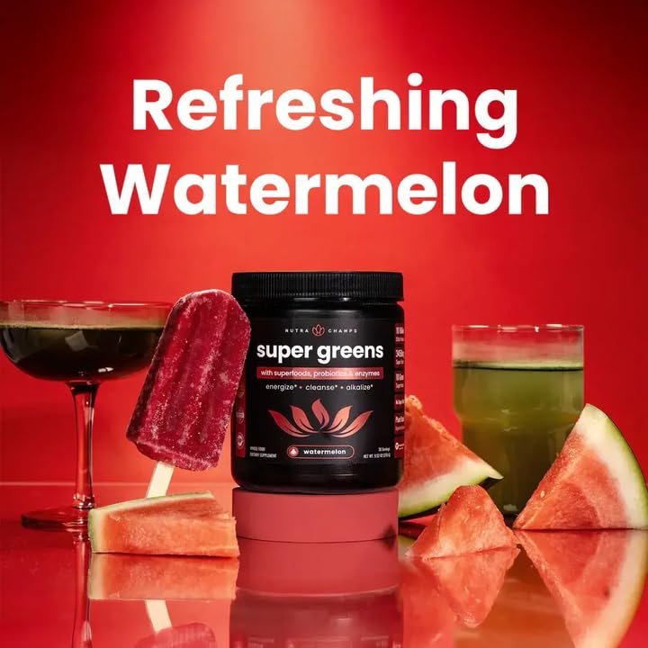 NutraChamps Super Greens – doseur intégré facilitant la portion quotidienne