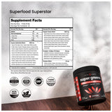 NutraChamps Super Greens – ingrédients biologiques visibles dans la poudre