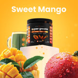 NutraChamps Super Greens, zoom sur les ingrédients, riche en nutriments et antioxydants.