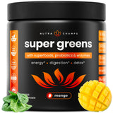NutraChamps Super Greens, emballage du pot, pratique pour démarrer votre journée.