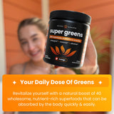NutraChamps Super Greens, préparation rapide à emporter, boisson nutritive en déplacement.