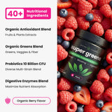 NutraChamps Super Greens - verre mélange, boisson rafraîchissante et saine.