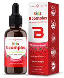 NutraChamps Vitamine B Complex enfants – flacon au goût fruits rouges pratique.