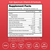 NutraChamps Gommes Complexe Vitamine B – goût-framboise, saveur naturelle et énergie.