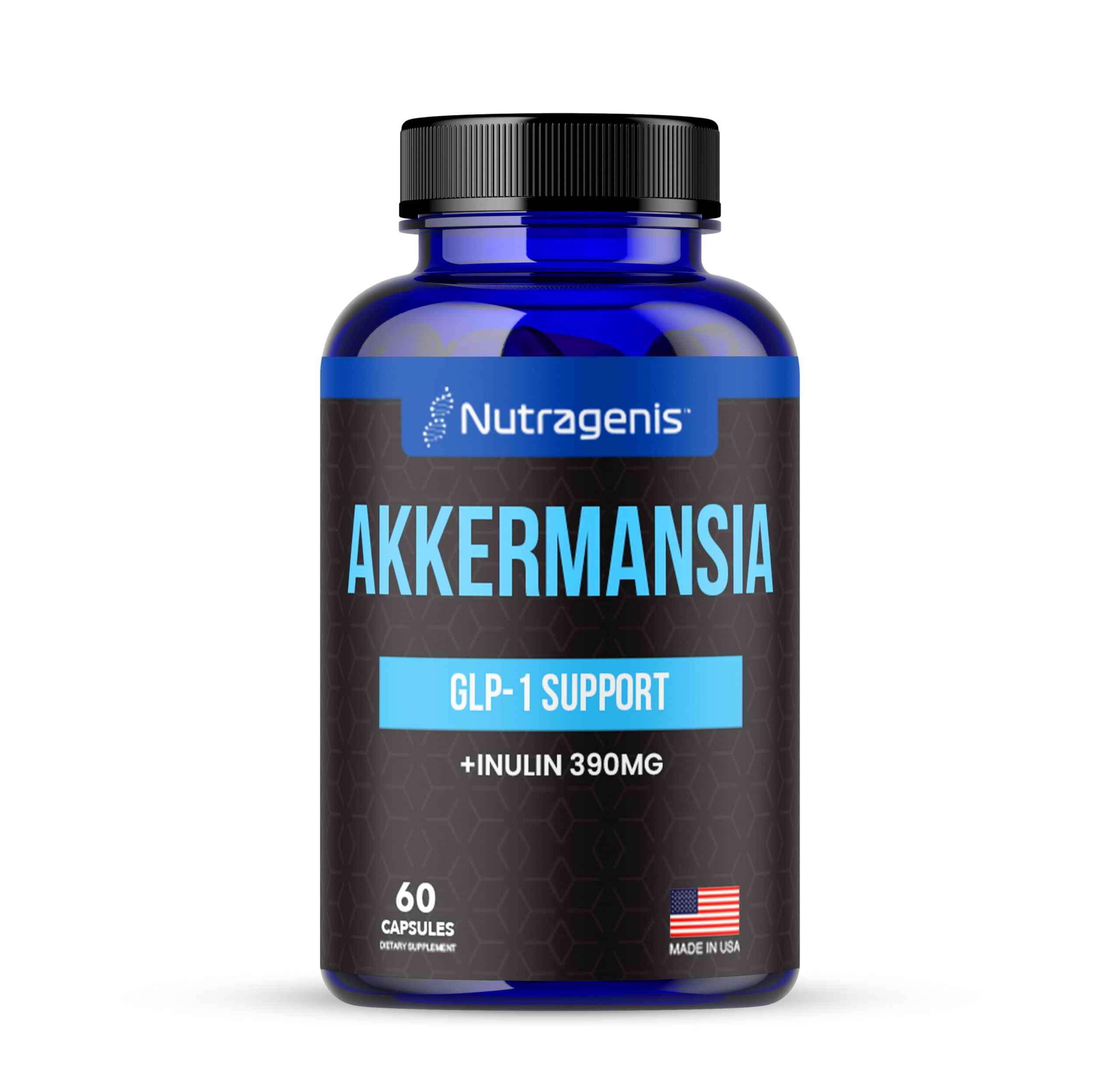 Nutragenis Akkermansia Muciniphila – bouteille de gélules, soutien digestif potentiel et routine simple.