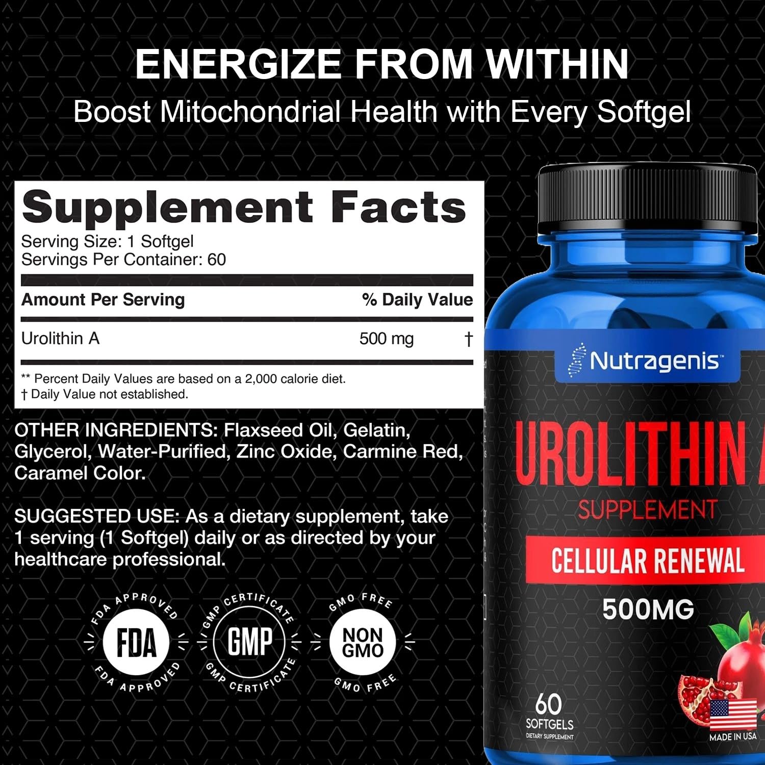 Nutragenis Urolithin A, laboratoire indépendant garantissant pureté et qualité