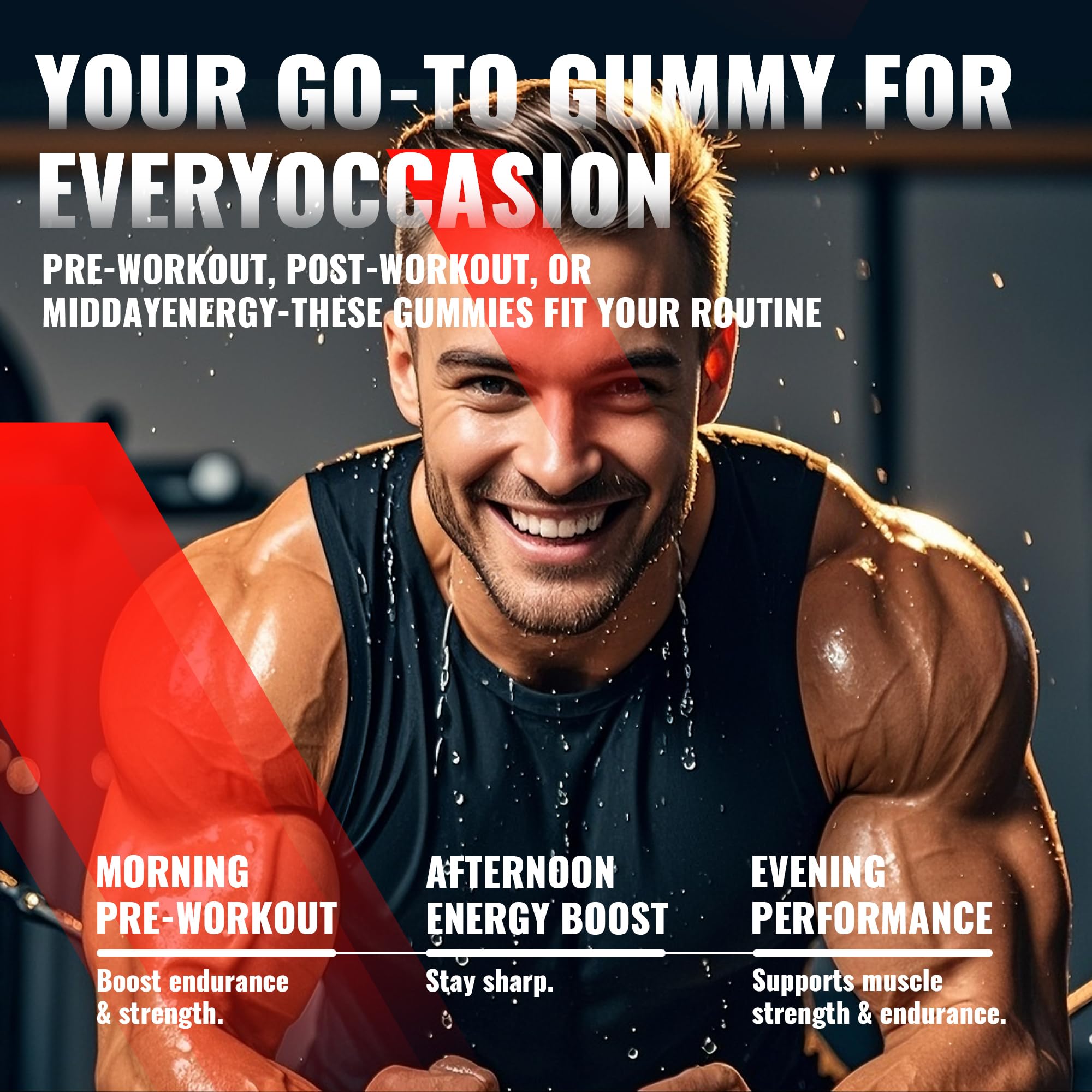 NUTRAGOGO Gommes de créatine saveur fraise, goût agréable pour motivation sportive