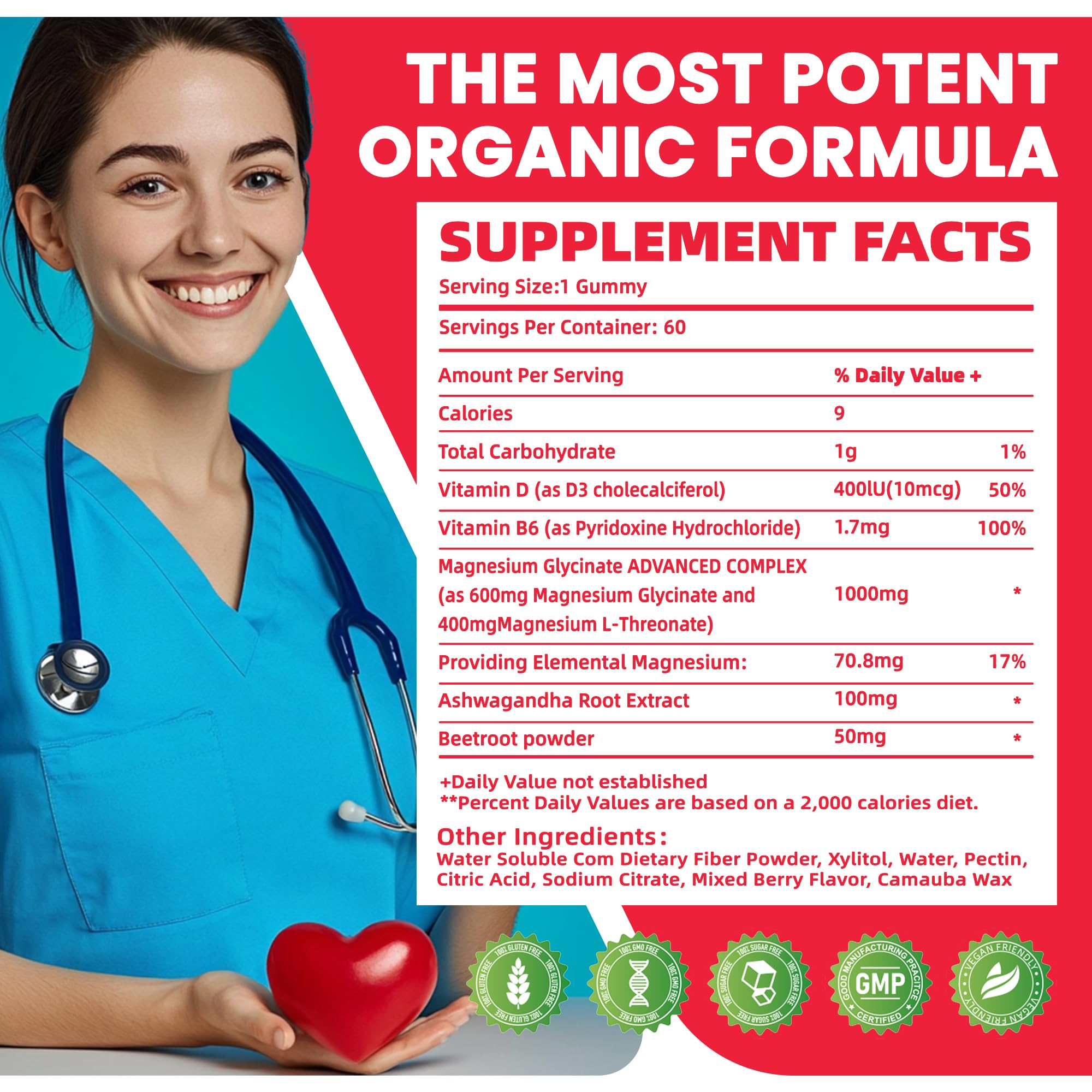 Gomme NUTRAGOGO Ashwagandha gros-plan saveur fruitee – plaisir sensoriel nomade.
