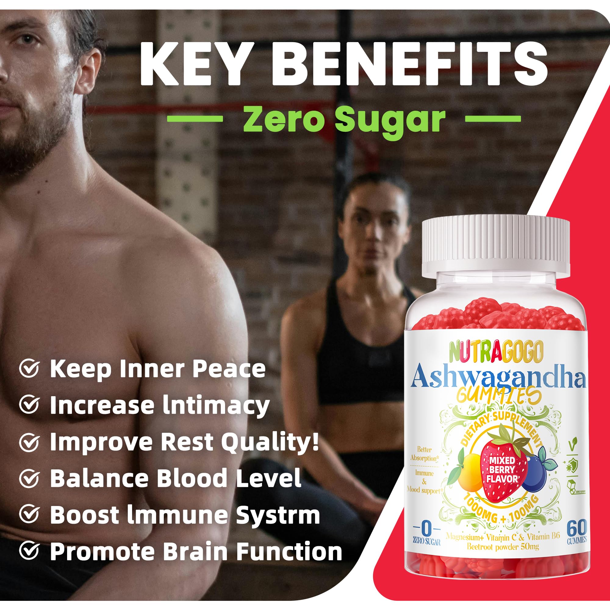 NUTRAGOGO gomme Ashwagandha usage voyage – facile a emporter et discretes.