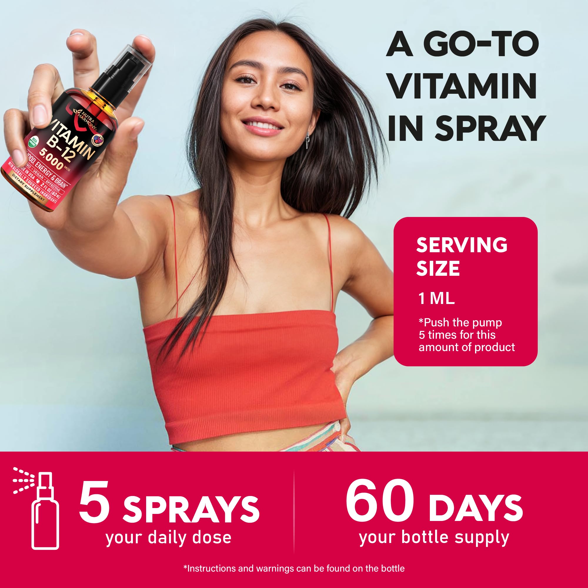 NUTRAHARMONY B12 spray formule vegan : option végétale fiable.