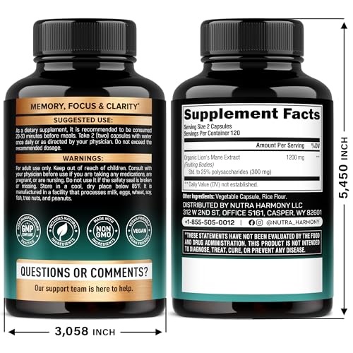 NUTRAHARMONY – Capsules crinière de lion – concentration et clarté possibles.