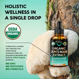 NUTRAHARMONY Crinière de lion Liquide – label USDA, qualité et traçabilité.