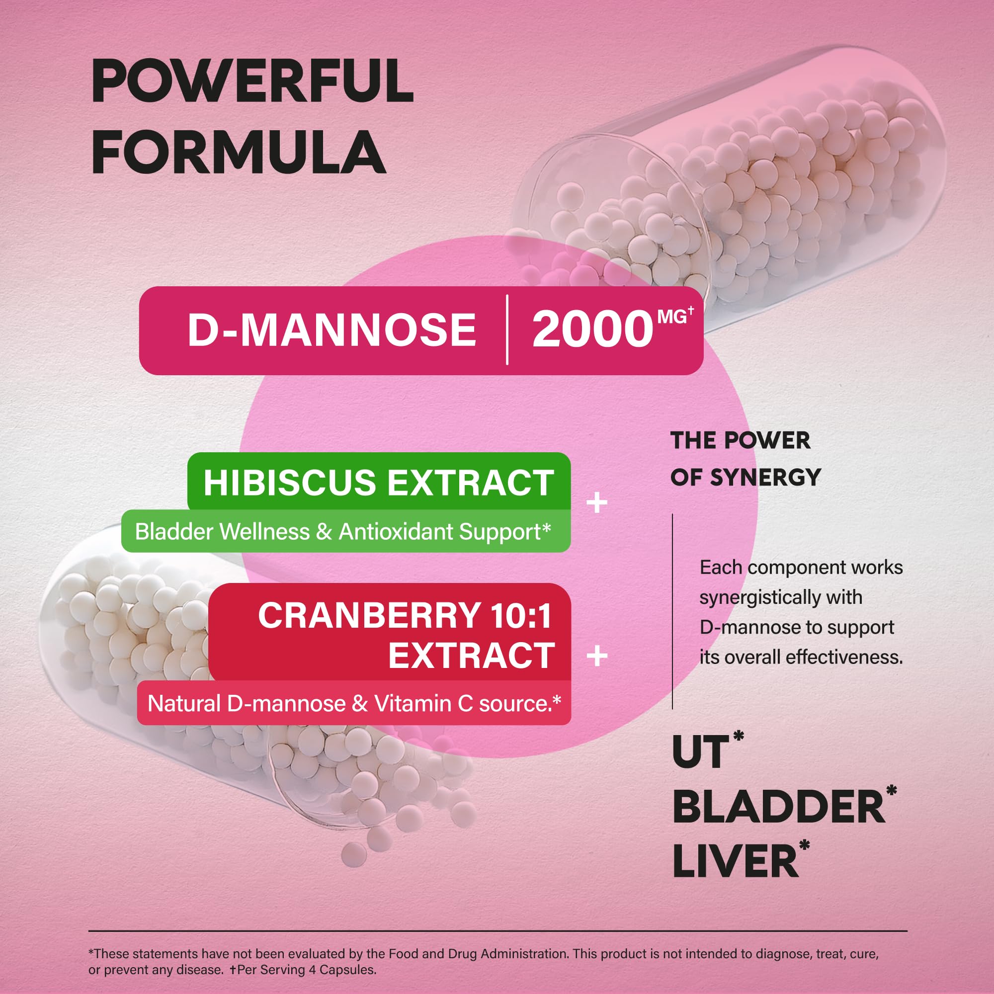 NUTRAHARMONY D-Mannose Santé urinaire, capsules faciles à intégrer dans la routine.