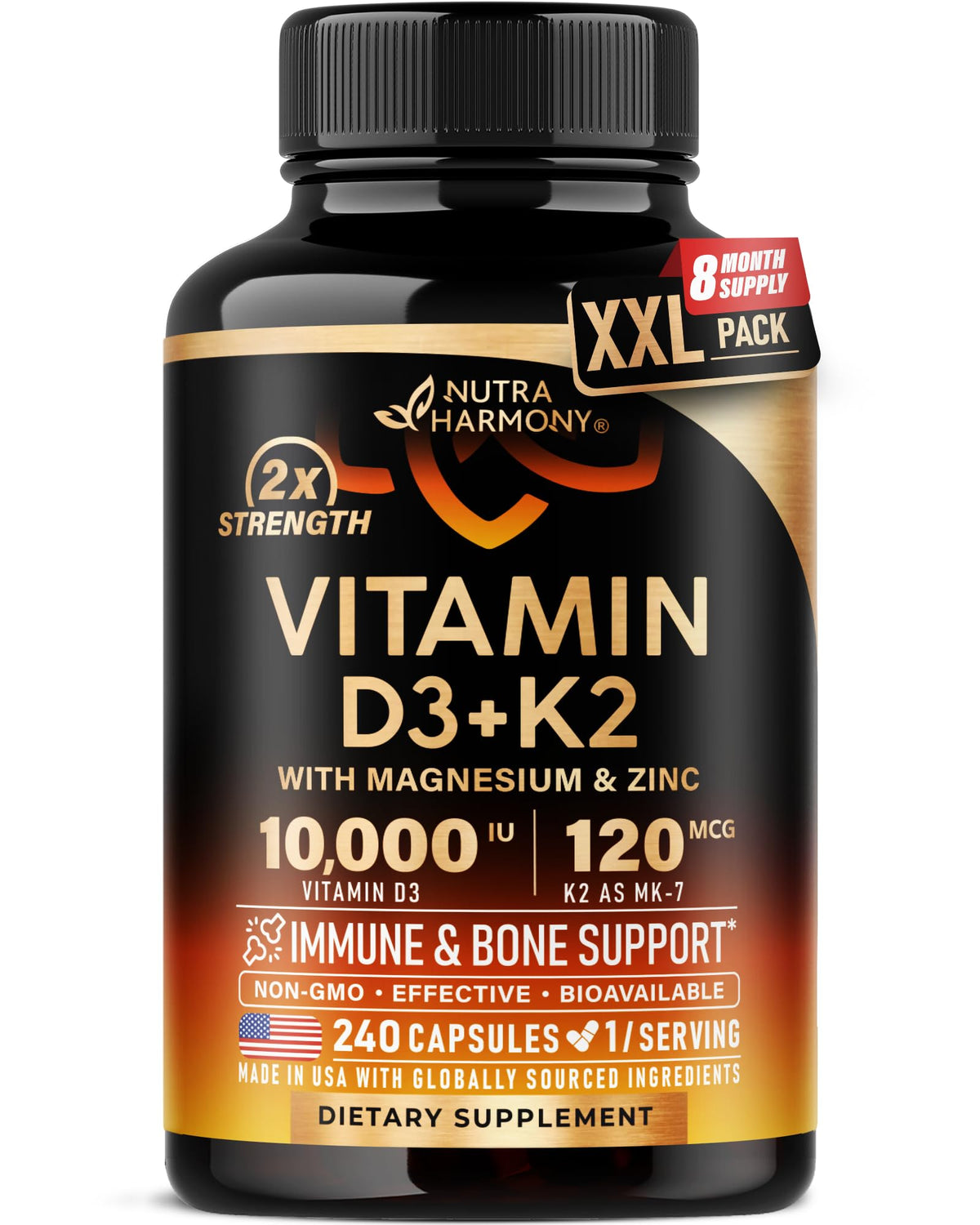 NutraHarmony D3K2 - gelules-boite : vue pratique pour l’utilisation quotidienne.