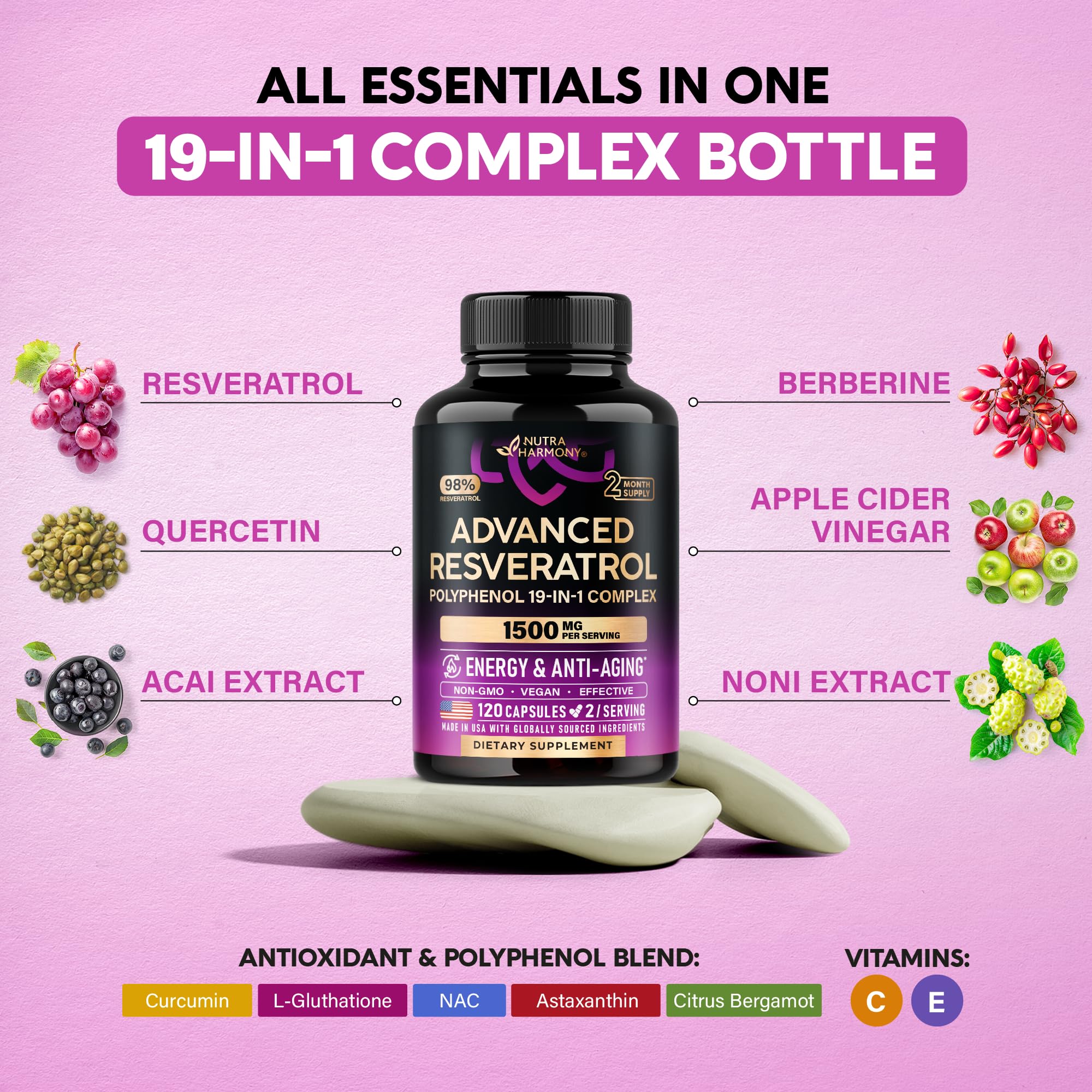 NutraHarmony emballage extérieur: design lisible et informations produit.