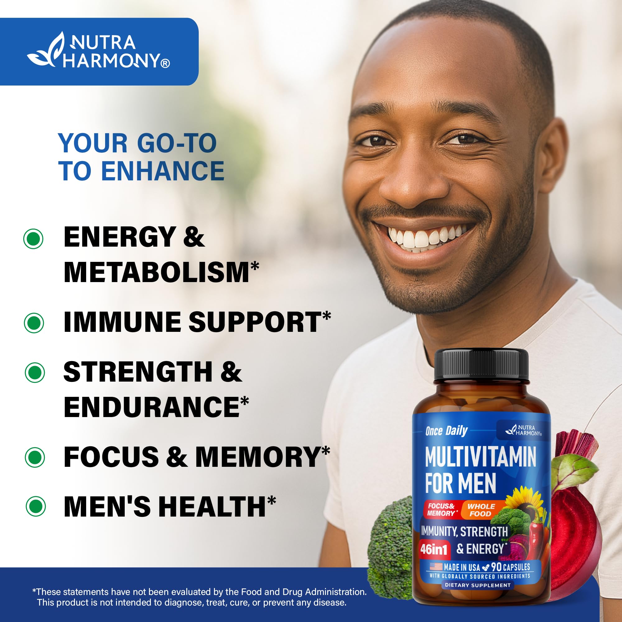 NUTRAHARMONY focus mémoire sans caféine, soutien concentration.