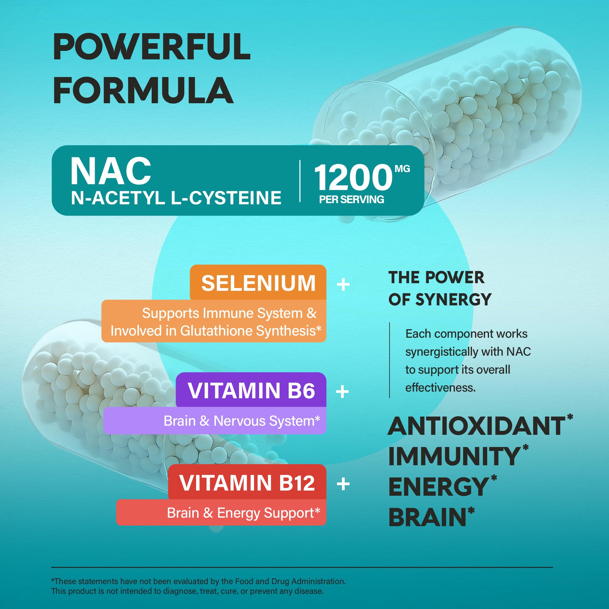 NUTRAHARMONY NAC: dosage en capsules clairement indiqué sur l etiquette.