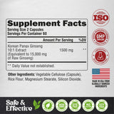 NutraHarmony Panax Ginseng – Ingrédients compatibles régime végétalien.