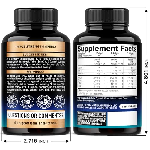 NutraHarmony Omega-3 Poisson 3600 mg – Capsules molles faciles à avaler au quotidien.