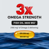 NutraHarmony Omega-3 Poisson 3600 mg – Gélules riches en EPA et DHA.