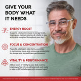 NutraHarmony Panax Ginseng Coreen Rouge – Formule pour hommes et vitalité.