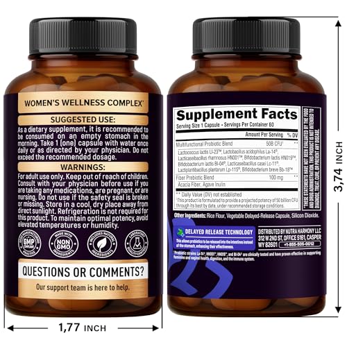Capsules NutraHarmony pour femmes, gélules faciles à avaler et à intégrer.
