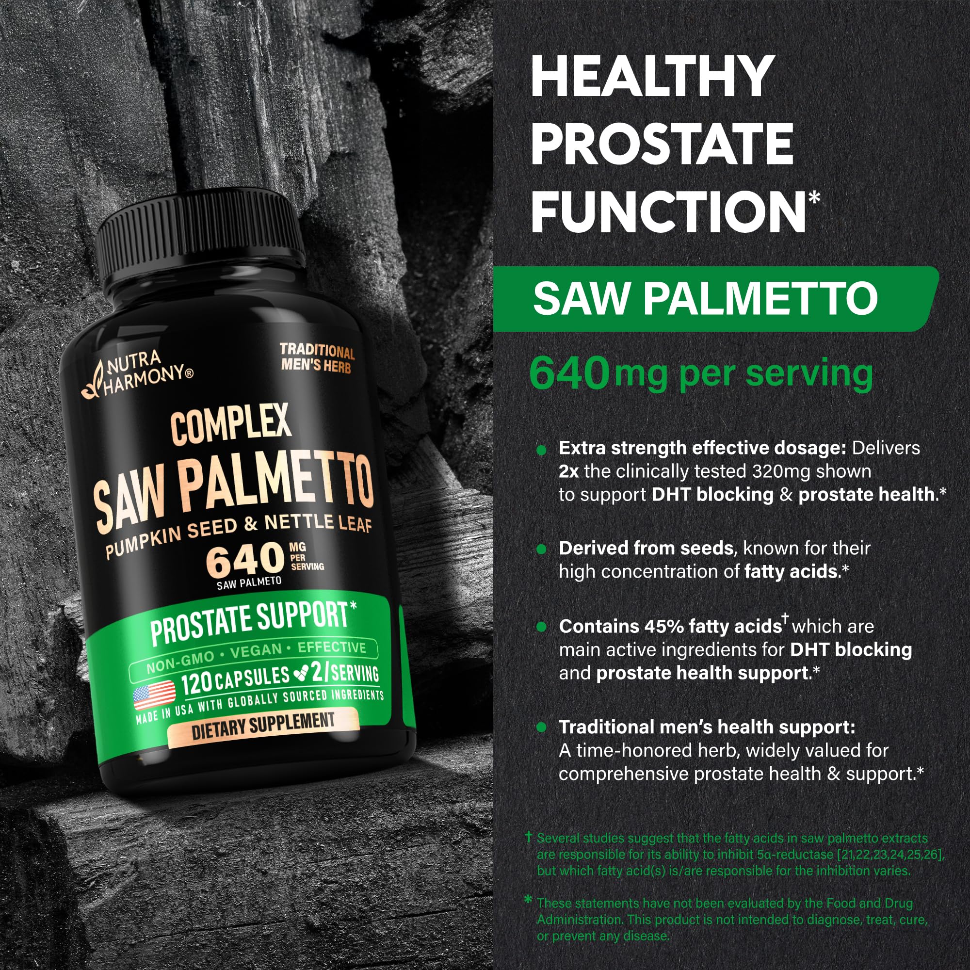 NutraHarmony zinc et ortie, composants essentiels de la formulation masculine.