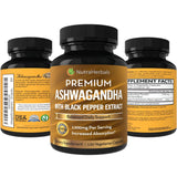 NutraHerbals Ashwagandha : capsules véganes sans additifs.