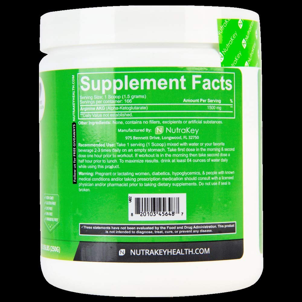NutraKey Arginine Poudre Préparation Boisson: mélange rapide pour une boisson sportive.
