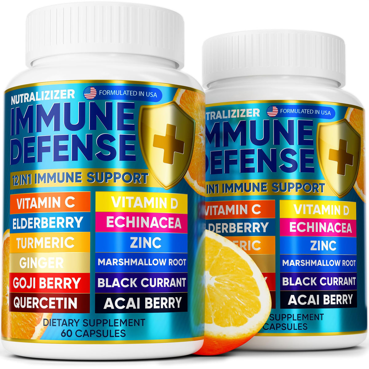 NUTRALIZIZER bouteille Immunité 12-en-1, vue générale de la présentation pratique.