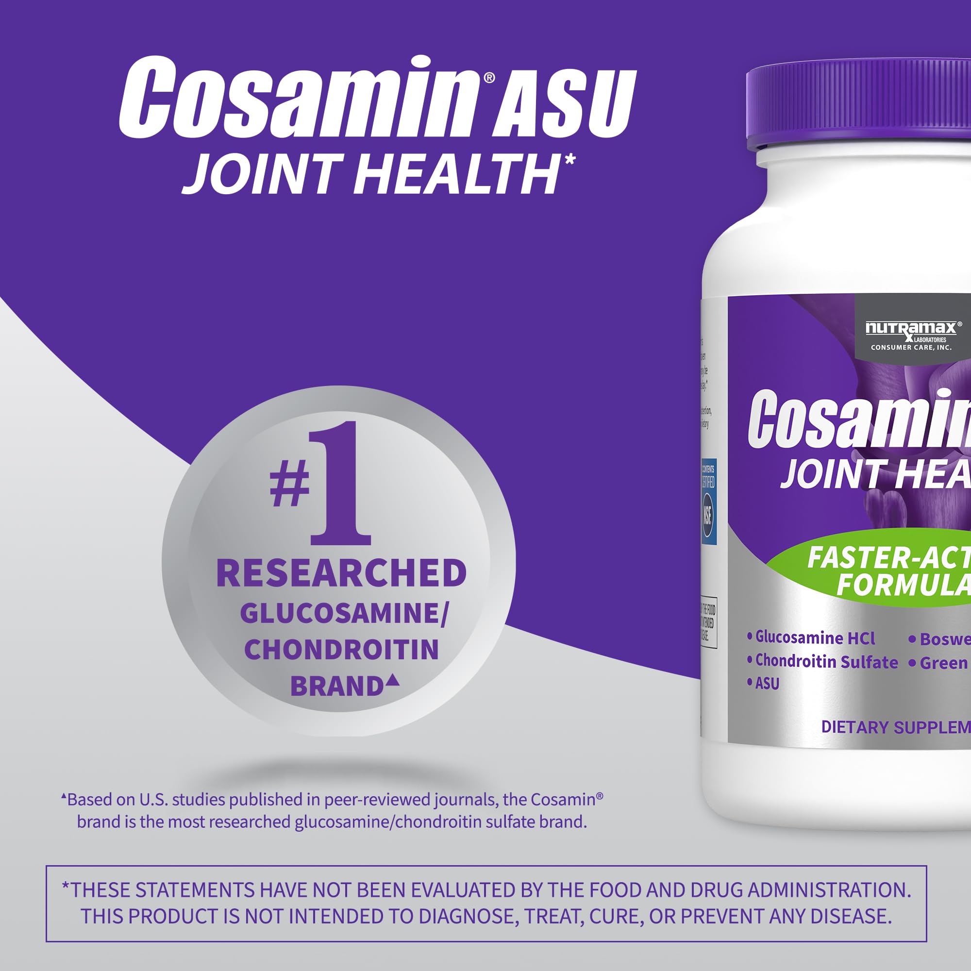 Cosamin ASU Nutramax: capsules blanches faciles à avaler