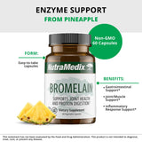 NutraMedix Bromélaïne, extrait d’ananas tiges, aide potentielle à la digestion.