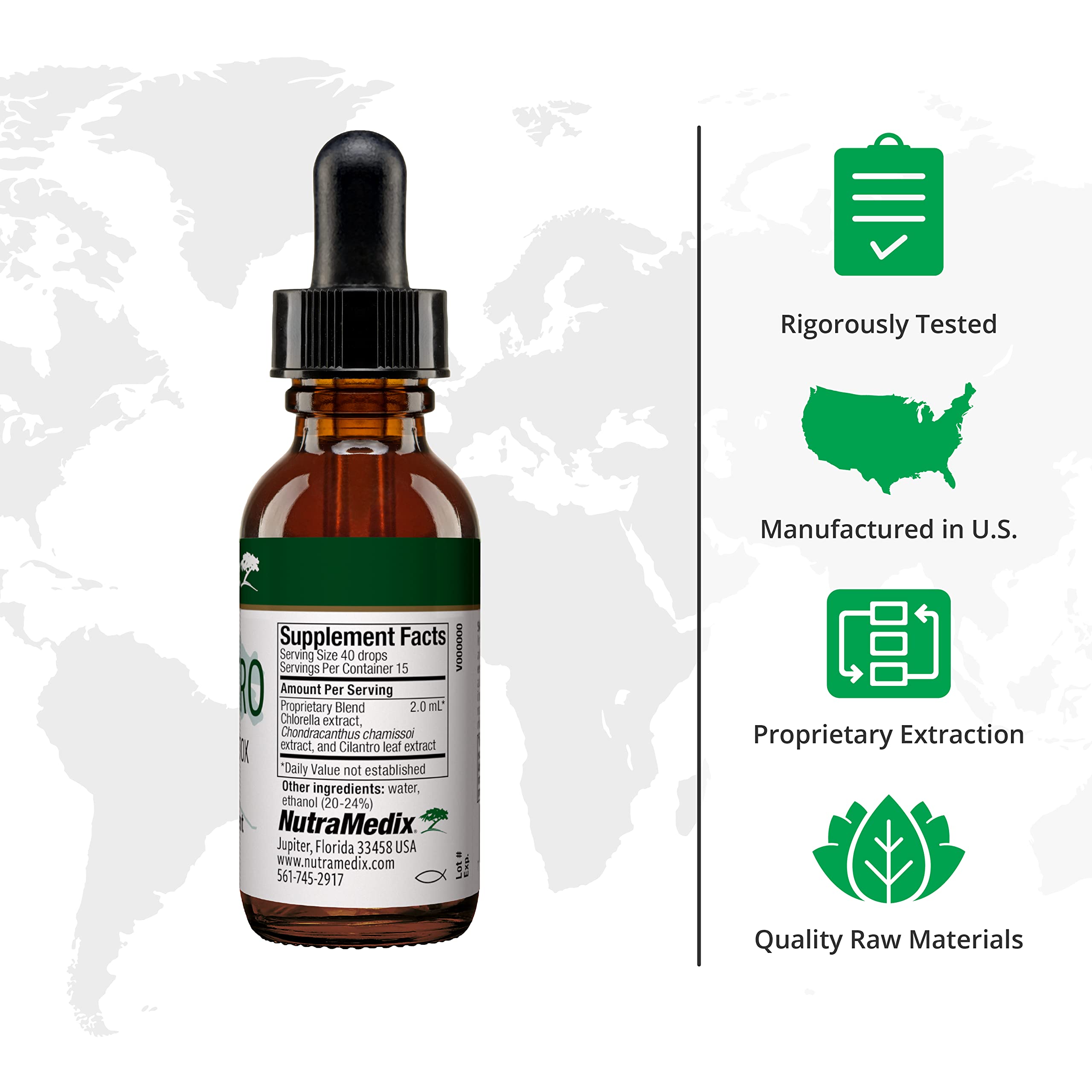 NutraMedix Sealantro – gouttes transparentes à mélanger dans l'eau pour une routine simple.