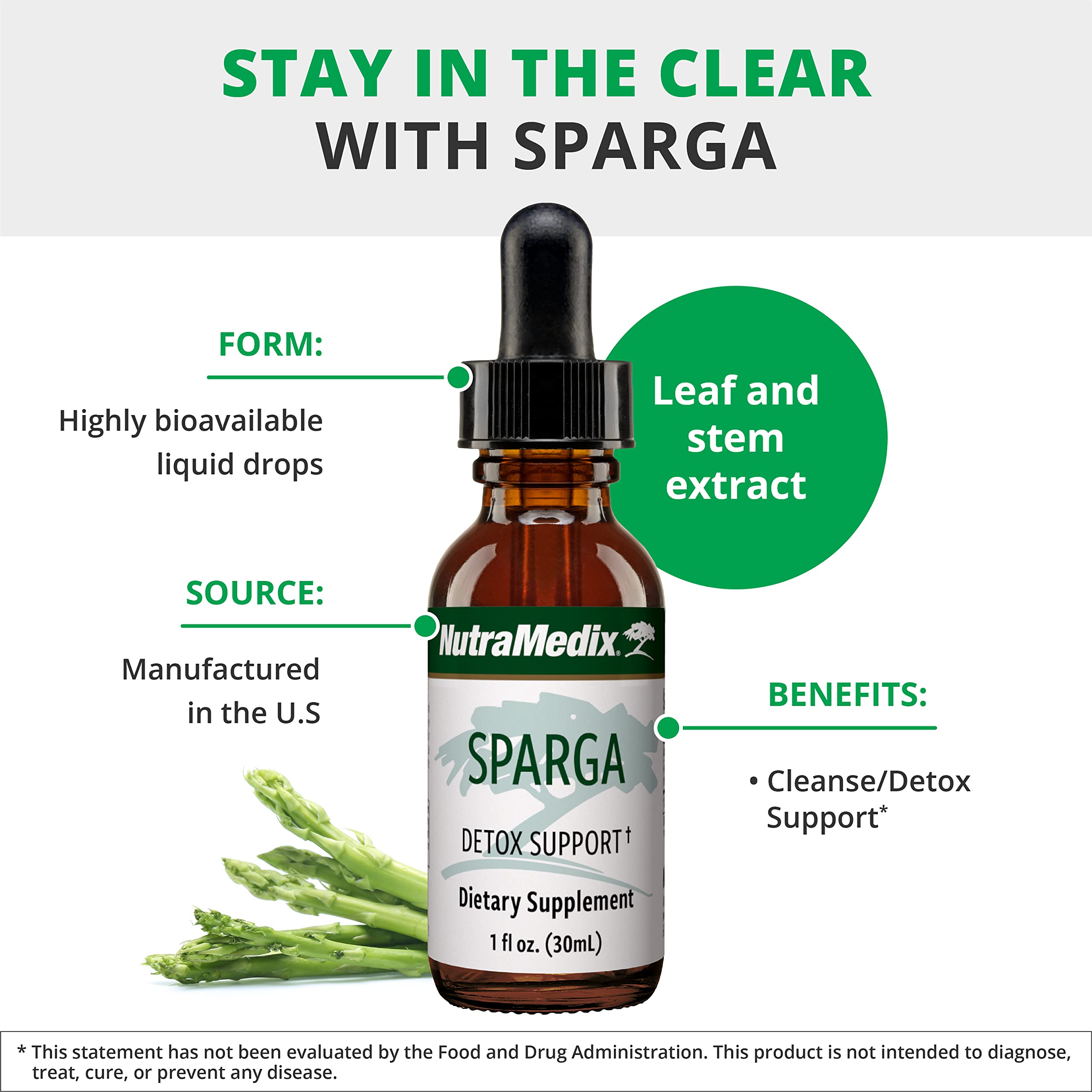 NutraMedix Sparga : extrait d’asperge et antioxydants visibles.