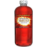 Gouttes d’or colloïdal MediGOLD montrées, susceptibles de soutenir la vitalité mentale.